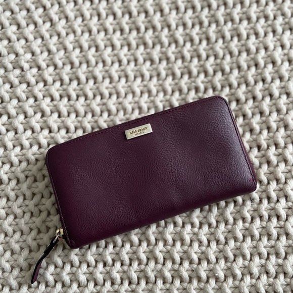 kate spade Handbags - Kate Spade Burgendy Neda Laurel Way Leather Wallet
